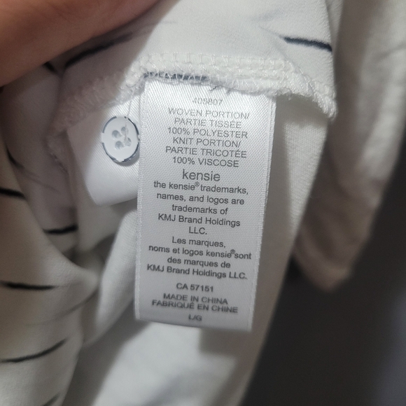 Kensie white/black lined shirt Size L - Picture 5 of 6